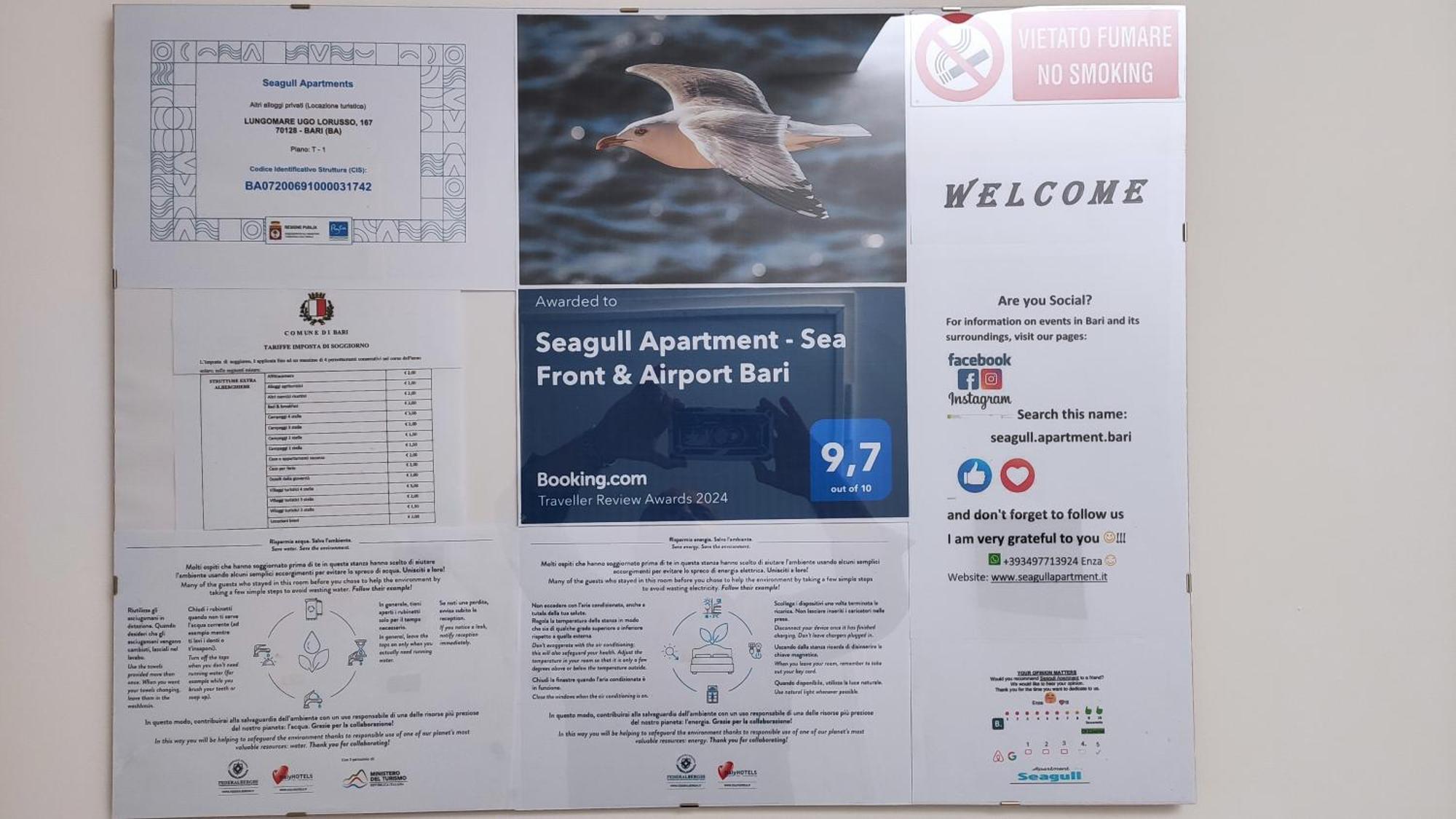 Apartment Seagull - Front And Sea View & Airport Bari