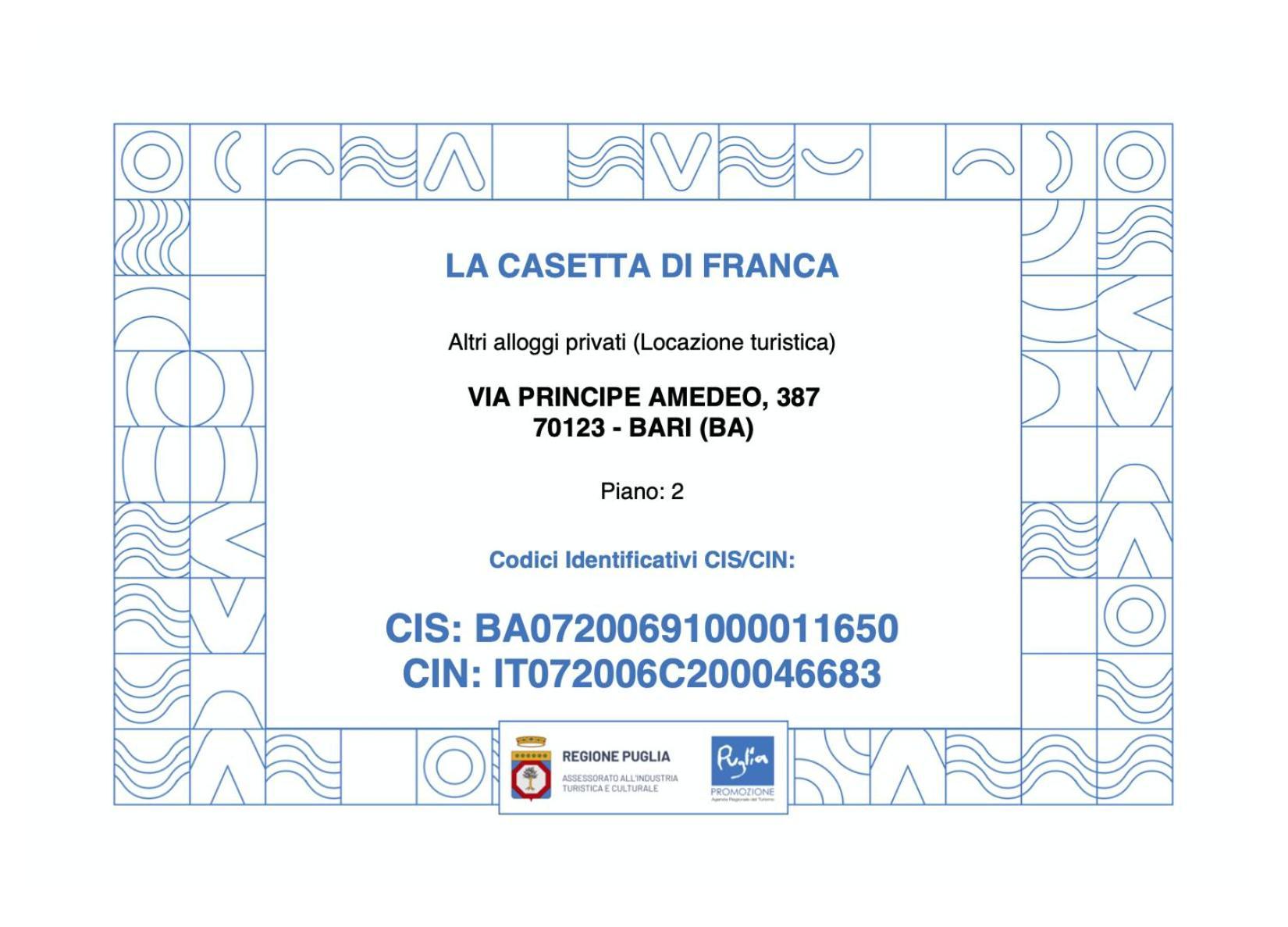 La Casetta Di Franca Apartamento Bari